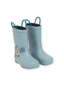 Rain boots with dinosaur patch
