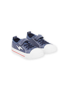  Denim canvas trainers with lightning bolt patch