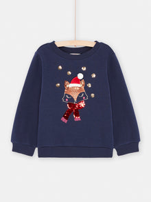  Navy sweater with fox animation