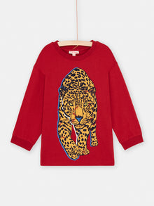  Boy garnet t-shirt with panther motif
