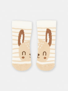  White and brown striped socks