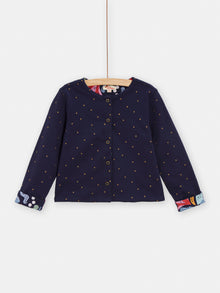  Girls water-green cardigan with floral embroidery