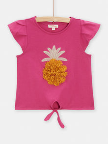  Pink tank top with pineapple animation for girls