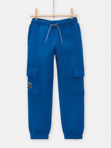  Boys navy blue cargo-style jogging pants