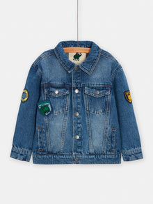  boys denim jacket with embroidered patches