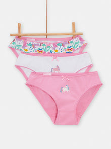  5 pink unicorn print panties for girls