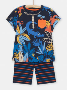  Boys blue tropical print pyjamas