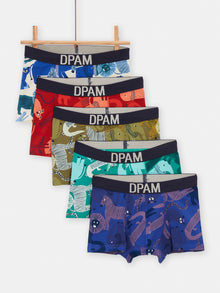  boys 5 multicolored animalprint boxer shorts