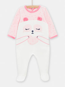  Pink romper with 3D panda ears for GIRL