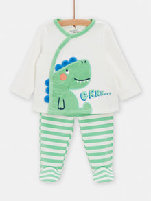  Green animated dinosaur pyjama for BOY
