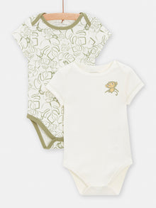  2 green long sleeved bodysuits forboys