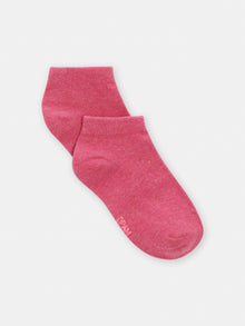  Girls Pink Shiny Ankle Socks