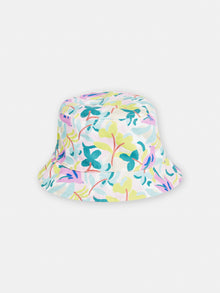  girls cream and blue reversible sun hat