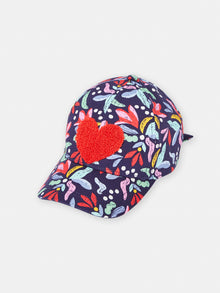  Flower blue print cap for girls