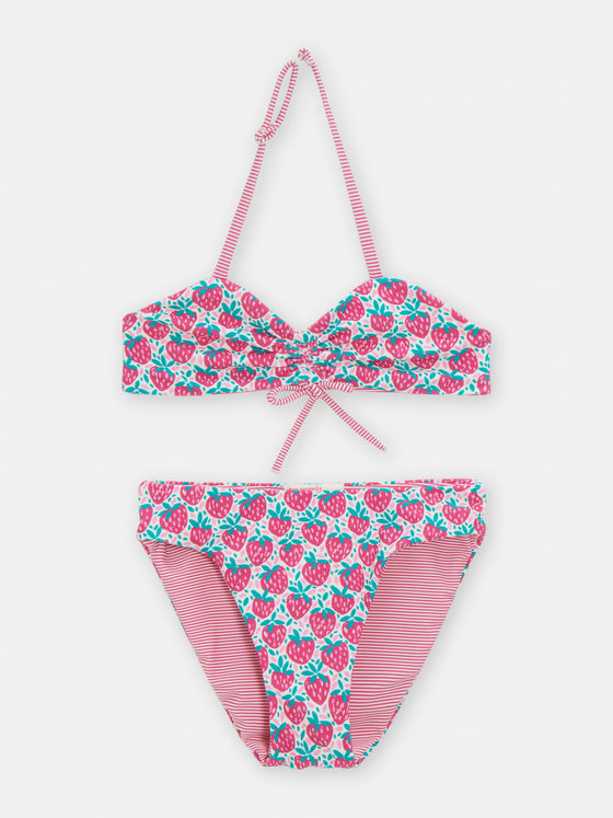 Girls Reversible Pink 2-Piece Swimsuit