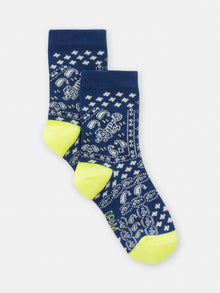  boys navy blue paisley socks