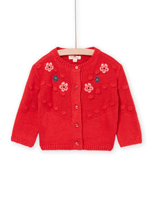  RED CARDIGAN WITH JACQUARD ANIMATION