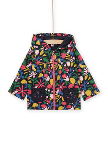  HOODED JACKET WITH FLOWER PRINT