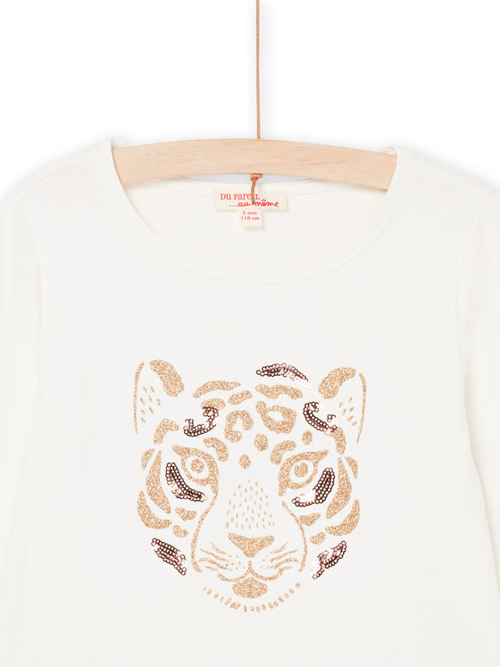 WHITE LONG SLEEVE TIGER T-SHIRT