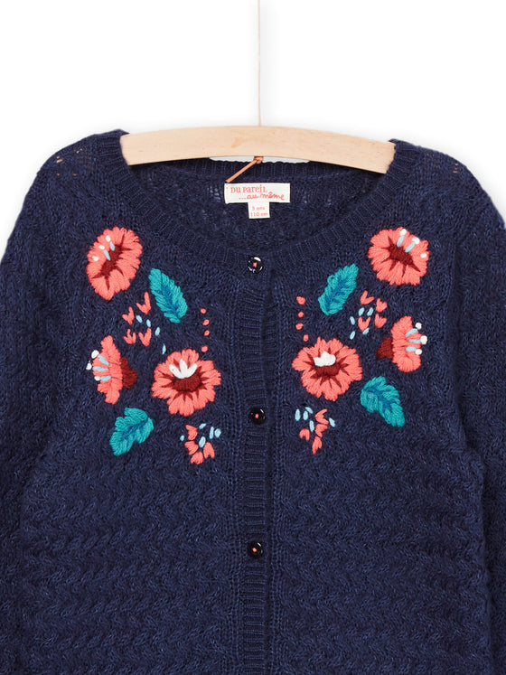 Cardigan with flower embroidery