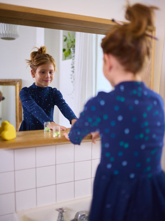 Blue Long sleeve tulle dress