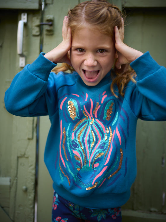 Ocean Sweatshirt with zebra pattern