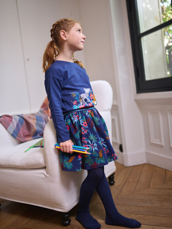 Floreale blue reversible skirt