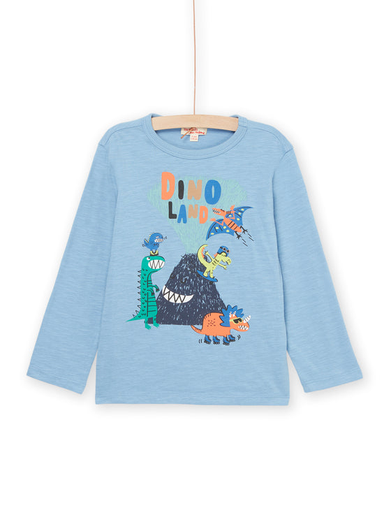 Steel blue Long sleeve t-shirt with dinosaur animation