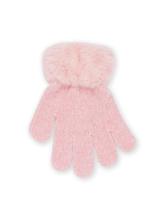 GLOVES WITH FAUX FUR CUFFS