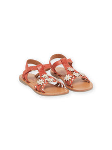  Leather coral sandals