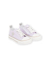 Purple canvas sneakers with star pattern