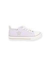 Purple canvas sneakers with star pattern