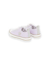 Purple canvas sneakers with star pattern