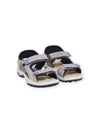 Gray split leather sandals