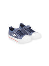 Denim canvas trainers with lightning bolt patch