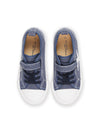 Denim canvas trainers with lightning bolt patch