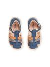 Navy blue leather sandals