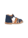 Navy blue leather sandals