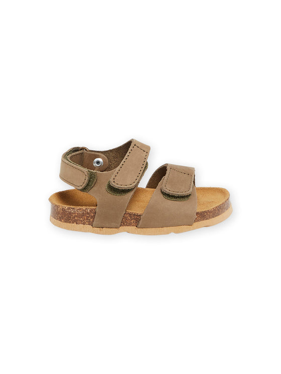 Khaki leather sandals