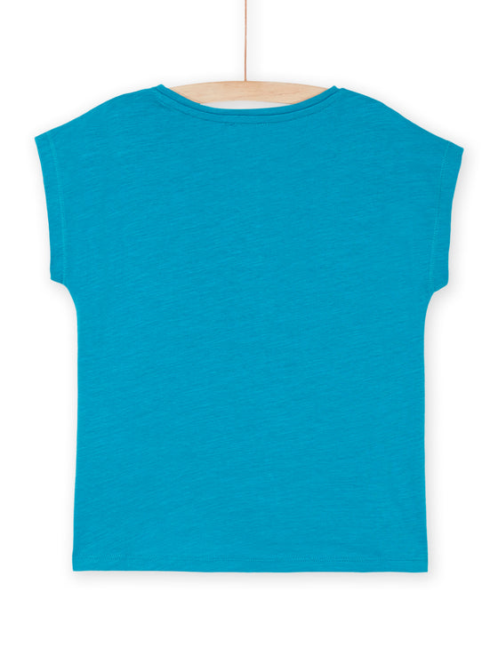 Turquoise t-shirt with leopard pattern