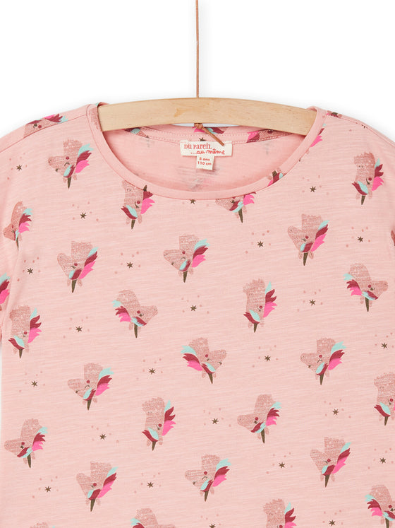 Pink Floral patterned T-shirt