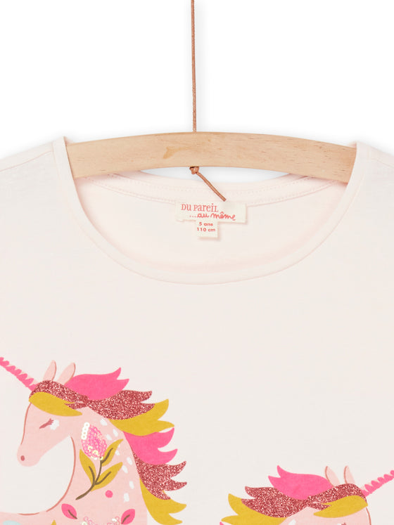 Candy pink t-shirt with unicorn animation