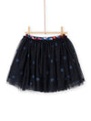 Black tulle skirt with glitter print