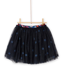  Black tulle skirt with glitter print