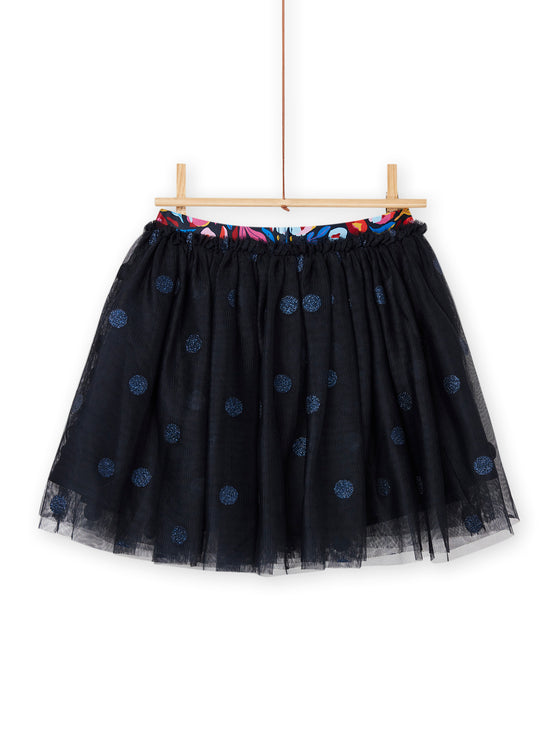 Black tulle skirt with glitter print