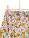Fluid orange and pink skirt with floral print