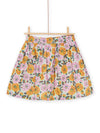 Fluid orange and pink skirt with floral print