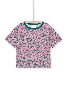  Green t-shirt with tropical print