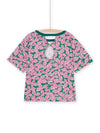 Green t-shirt with tropical print