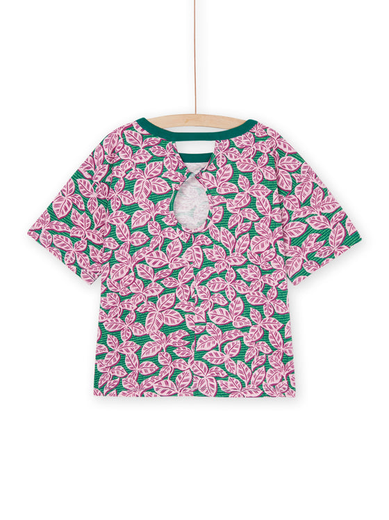 Green t-shirt with tropical print